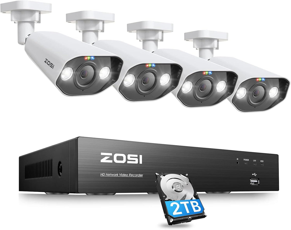 16CH 1080P Security Camera System with 2TB Hard Drive, 8PCS 1080P Outdoor Indoor Surveillance Cameras, 80ft Night Vision L3679