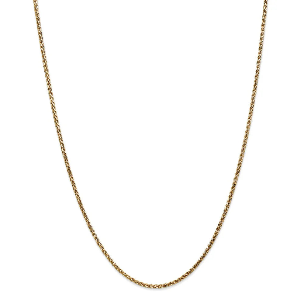 14kt Yellow Gold 1.8mm Diamond Cut Spiga Chain 24 inch Lobster Clasp R5810