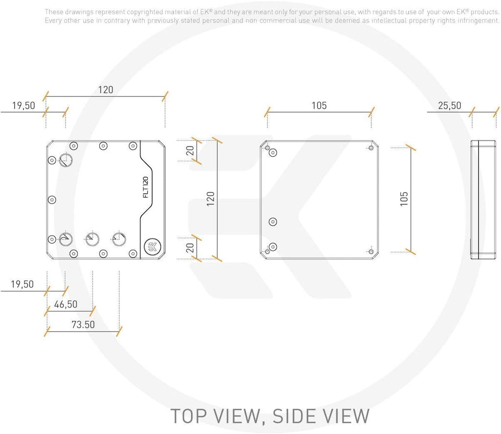 EK-Quantum Volume FLT 120 Reservoir, Digital RGB, Plexi G80744