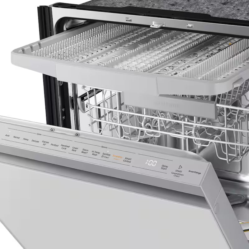 White Glass Top Control Smart Built-In Tall Tub Dishwasher with Stainless Steel Tub I2575