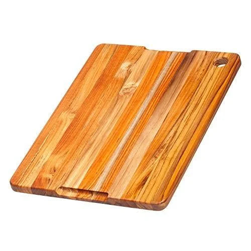 Teak Cutting Board with Corner Hole and Juice Canal W152711