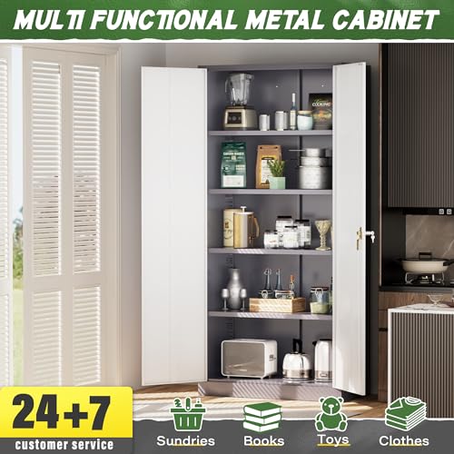 Black Metal Storage Cabinet with 2 Doors and 4 Adjustable Shelves G22260