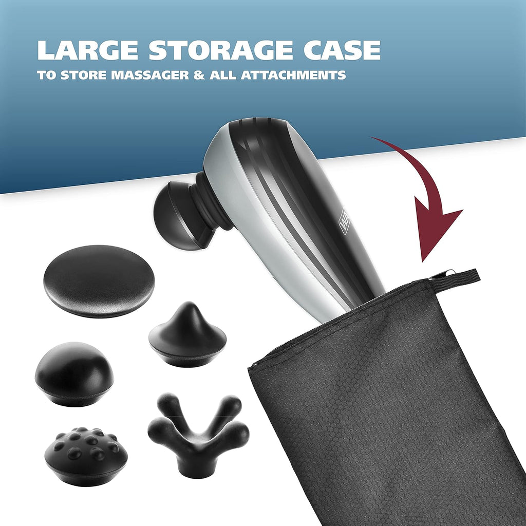 Percussion Handheld Massager with 5 Attachment Heads and Storage Case S850366