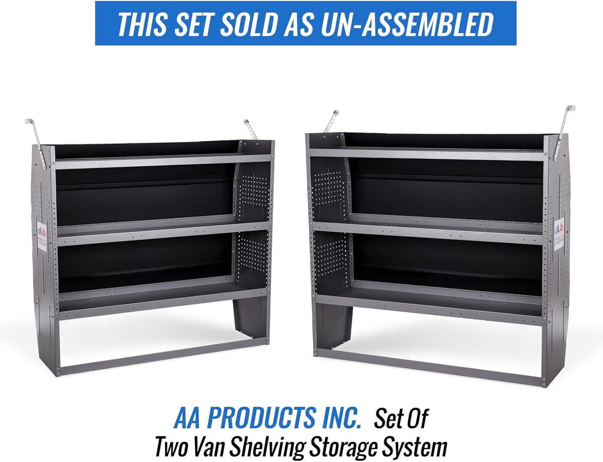 Steel Van Shelving Storage System, Set of 2, 52" W x 46" H x 13" D A98456