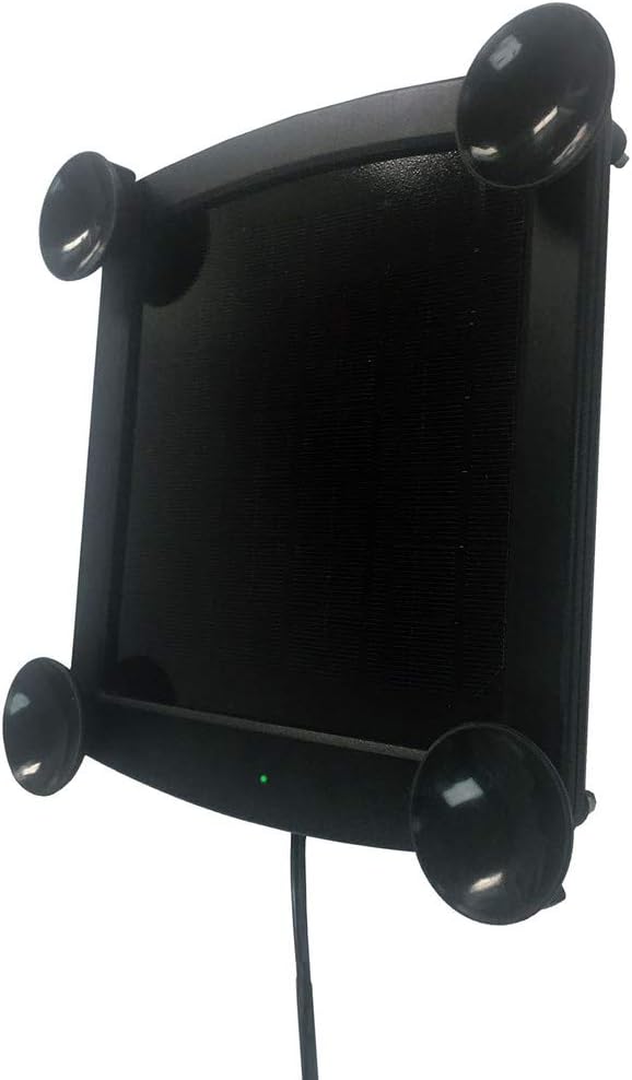 5 Watt Solar Battery Charger 12V Weatherproof with Windshield Mount and Cigarette Adapter, Pack of 2 R493