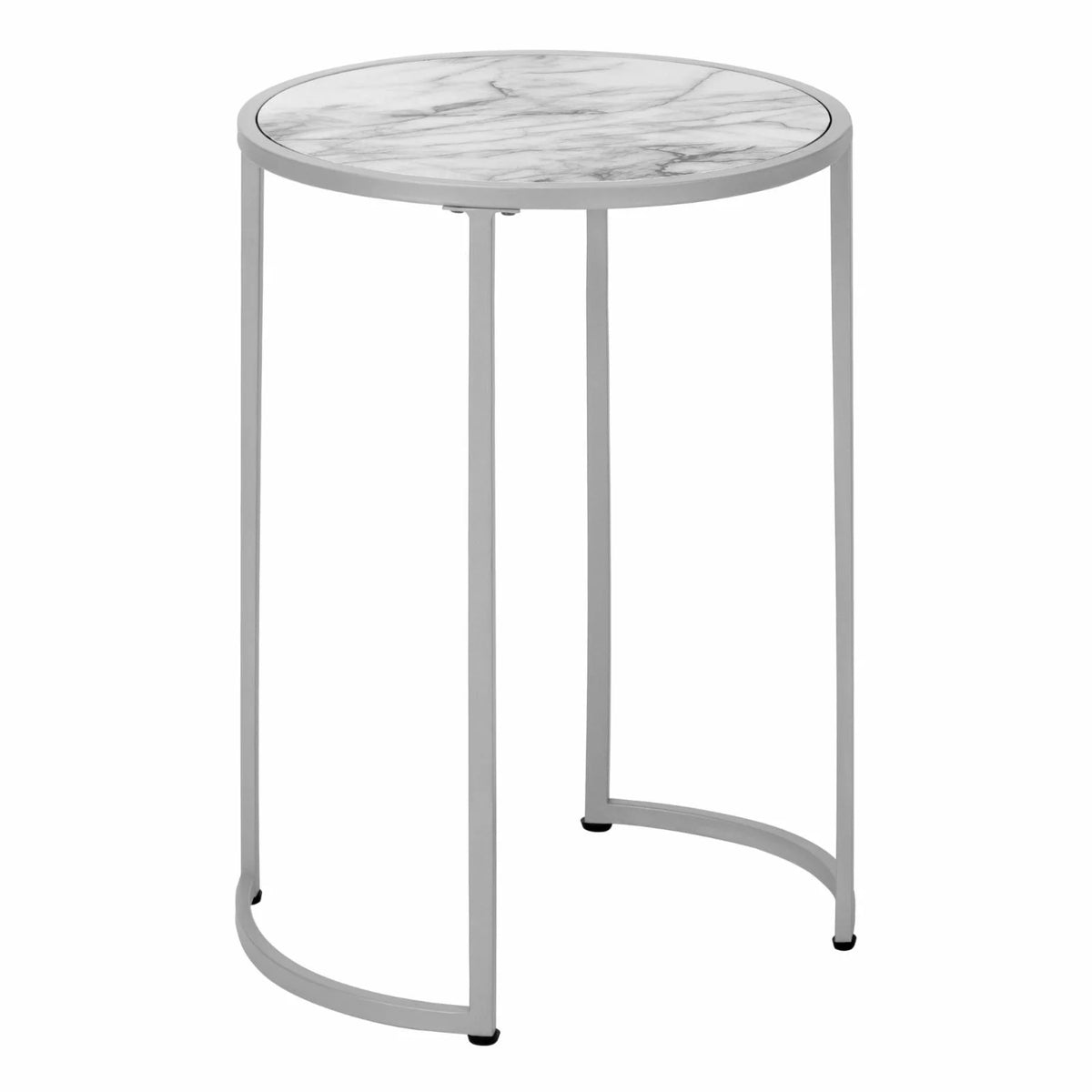 White Round Metal Accent Table F6088