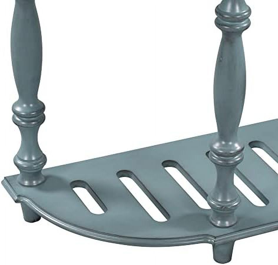 Curved Console Table with 4 Drawers Solid Wood Frame Black E713627