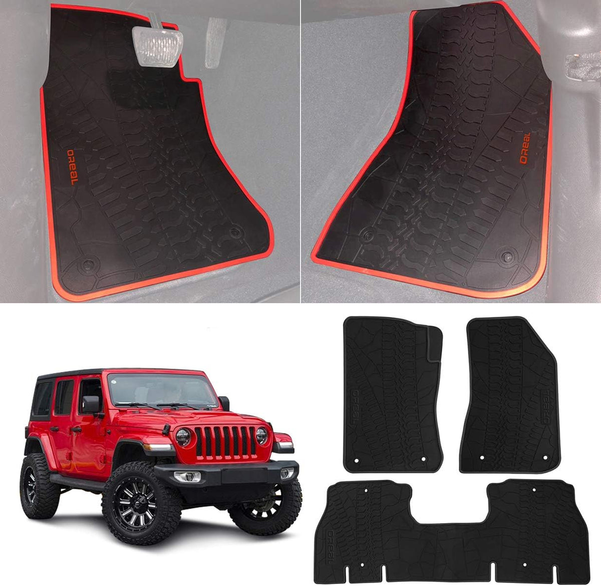All Weather Rubber Floor Liners for Jeep Wrangler JL Z470598