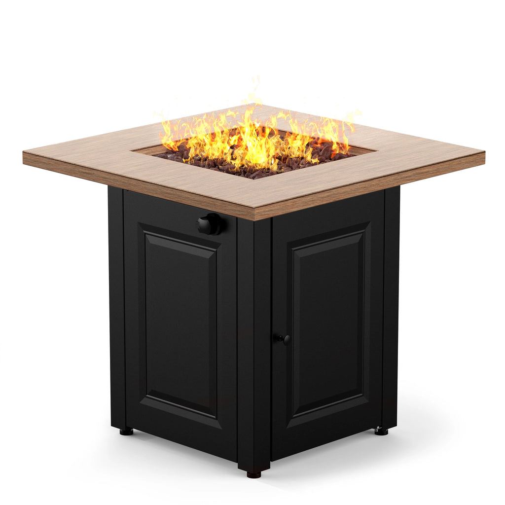 50000 BTU Propane Fire Pit Table with Lid & Lava Rocks W852