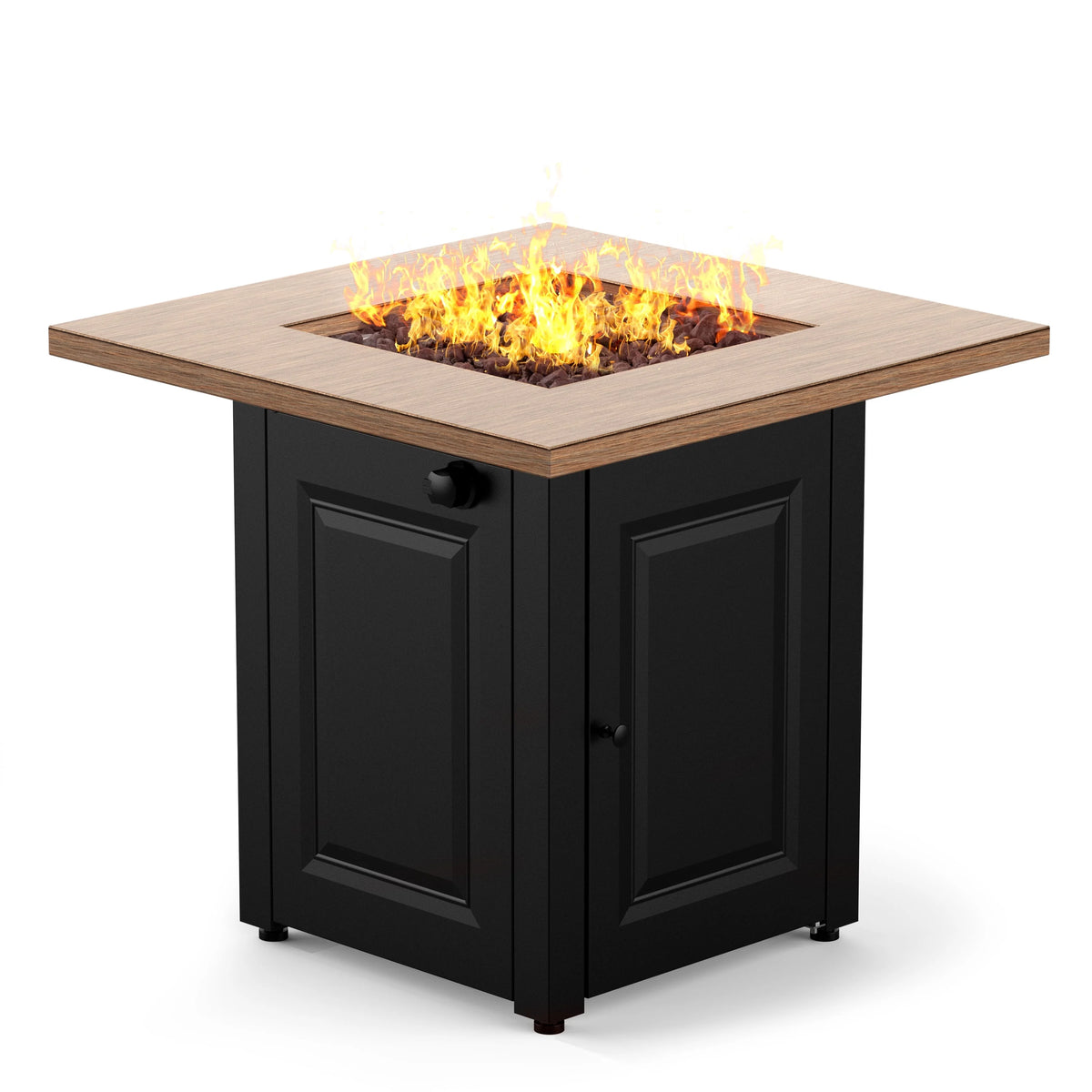 50000 BTU Propane Fire Pit Table with Lid & Lava Rocks W852