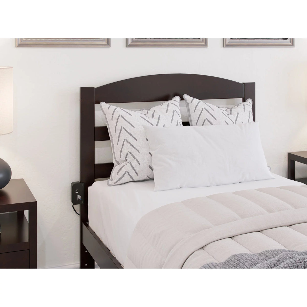 Solid Wood Platform Bed Twin XL Espresso U2342