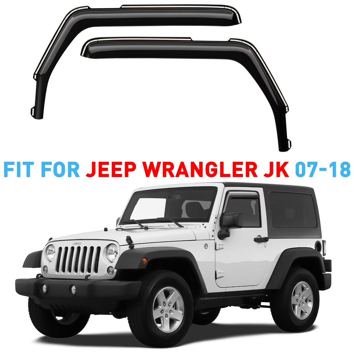 Smoke Tinted In-channel Side Window Vent Visor Deflectors Rain Guards 2pcs E20921
