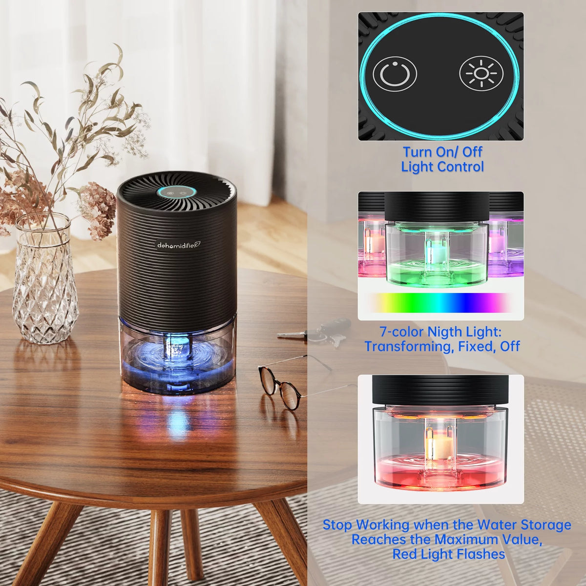 Small Dehumidifier 27oz with Auto-off Black O35752