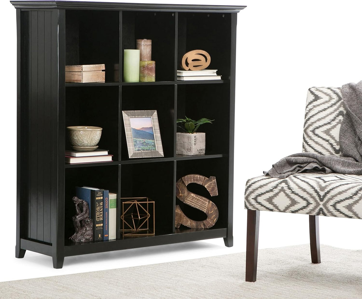 Rustic 9 Cube Bookcase and Storage Unit in Brunette Brown with 9 Shelves Y835194