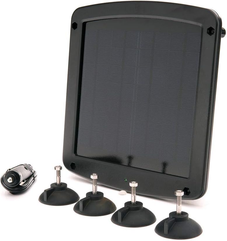5 Watt Solar Battery Charger 12V Weatherproof with Windshield Mount and Cigarette Adapter, Pack of 2 R493