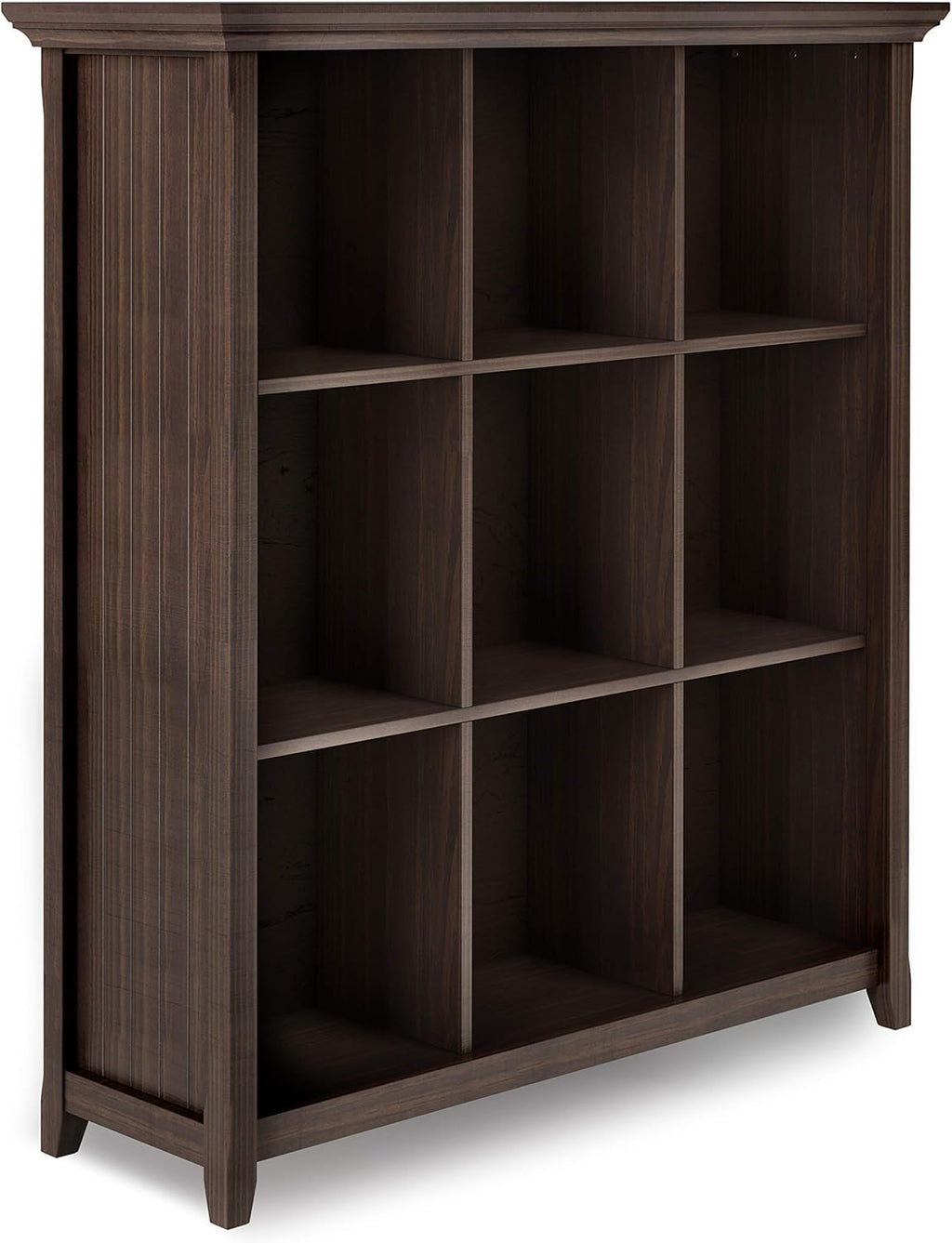 Rustic 9 Cube Bookcase and Storage Unit in Brunette Brown with 9 Shelves Y835194
