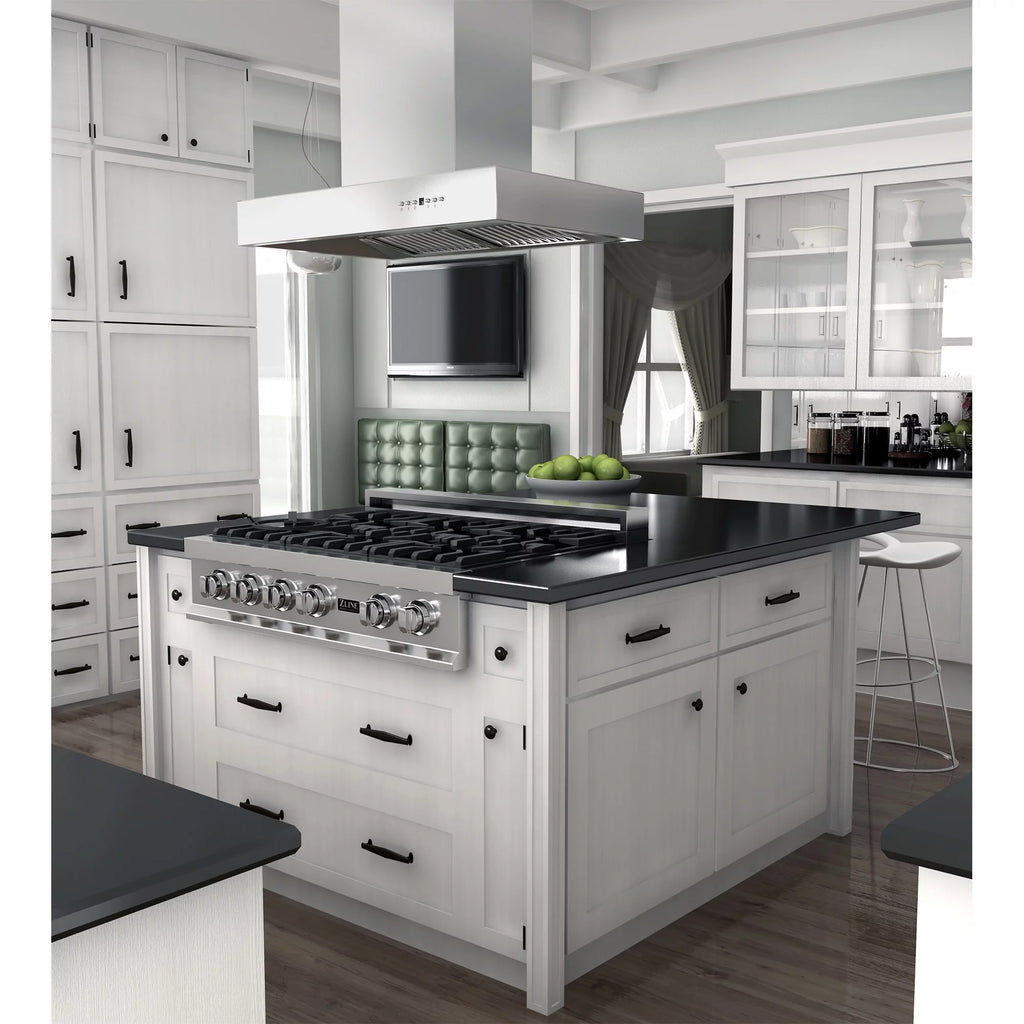 36 in. Stainless Steel Island Mount Range Hood W886