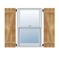 10-1/8 in. W x 32 in. H TimberCraft Three 3-3/8 in. Joined Board and Batten Shutters with Z-Bar Rough Sawn Western Red D60453