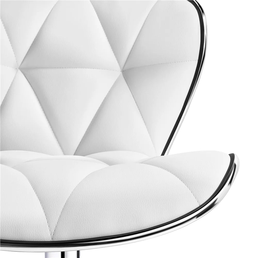 White PU Leather Swivel Bar Stool, Set of 2 Q14375