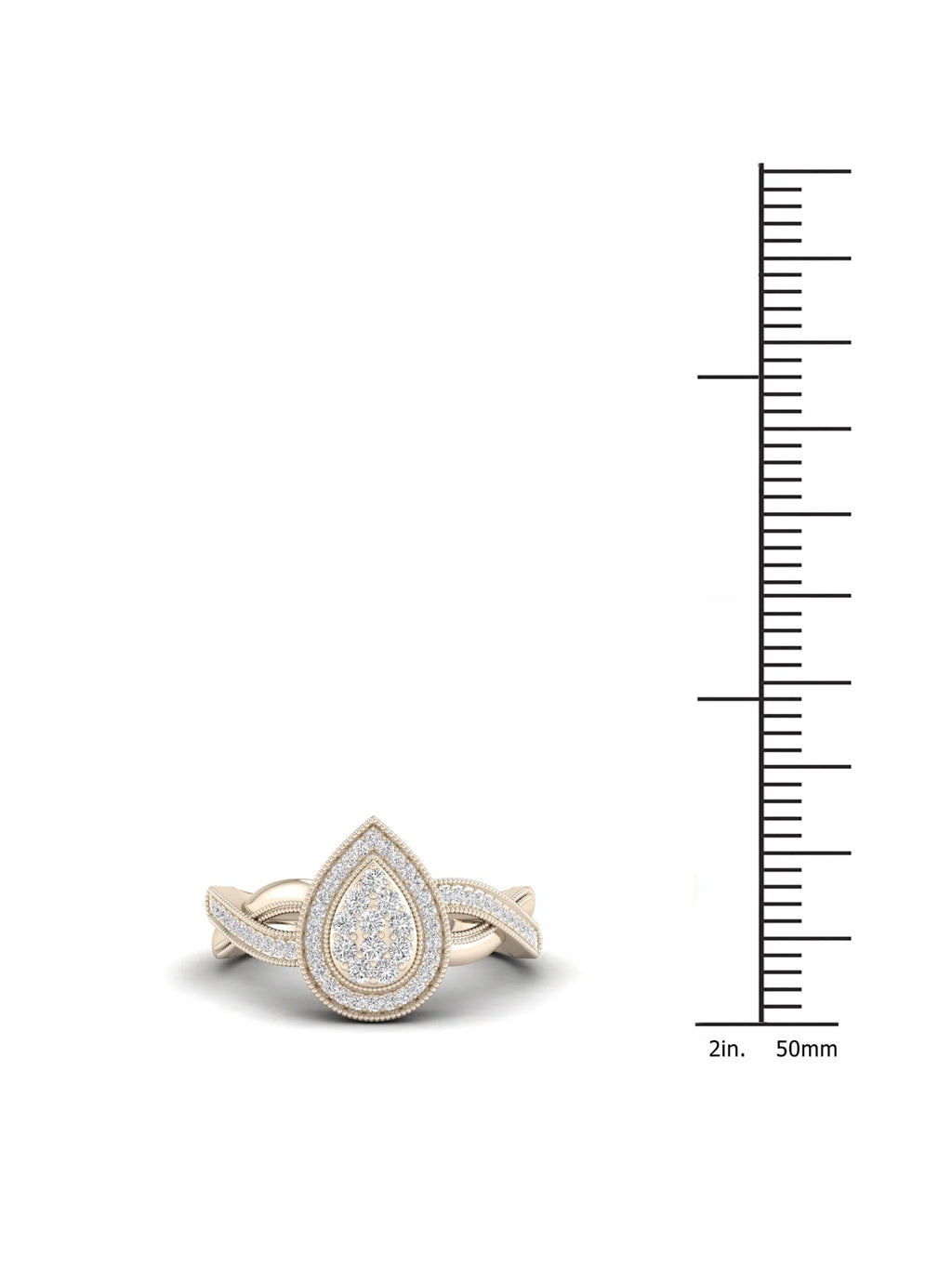 Pear Shape Cluster Halo Promise Ring T7306