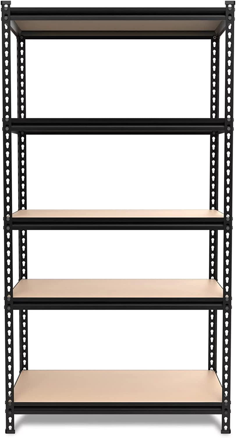 5-Tier Heavy Duty Adjustable Metal Storage Shelves, Black M273837