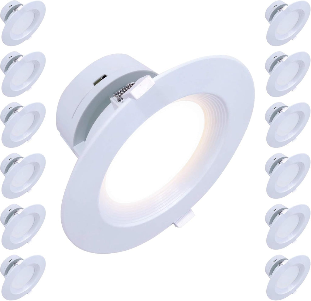 12 Pack 6 Inch Canless LED Downlight with Junction Box, 9W, 700 Lumens, Soft White 2700K Y270221