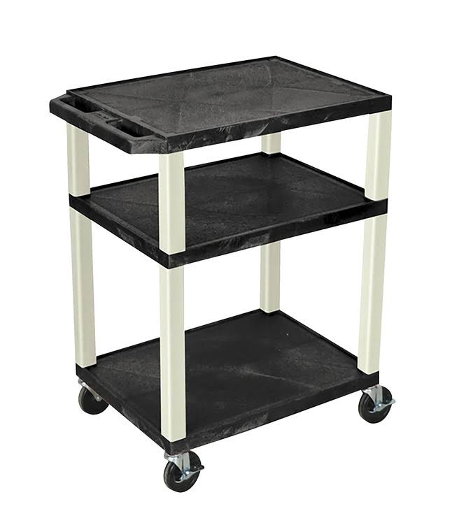 Black 3 Shelves AV Cart P99201