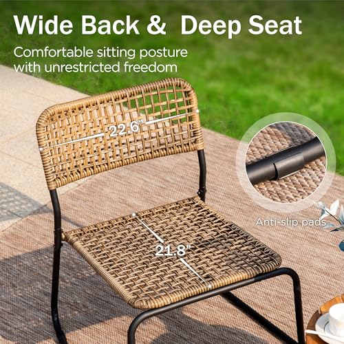 3 Pieces Outdoor Wicker Bistro Set H80274