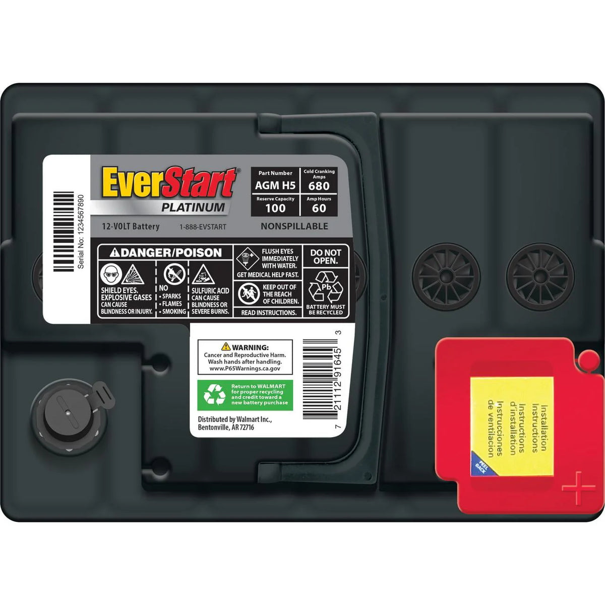 AGM Automotive Battery Group Size H5 12 Volt 680 CCA J4712