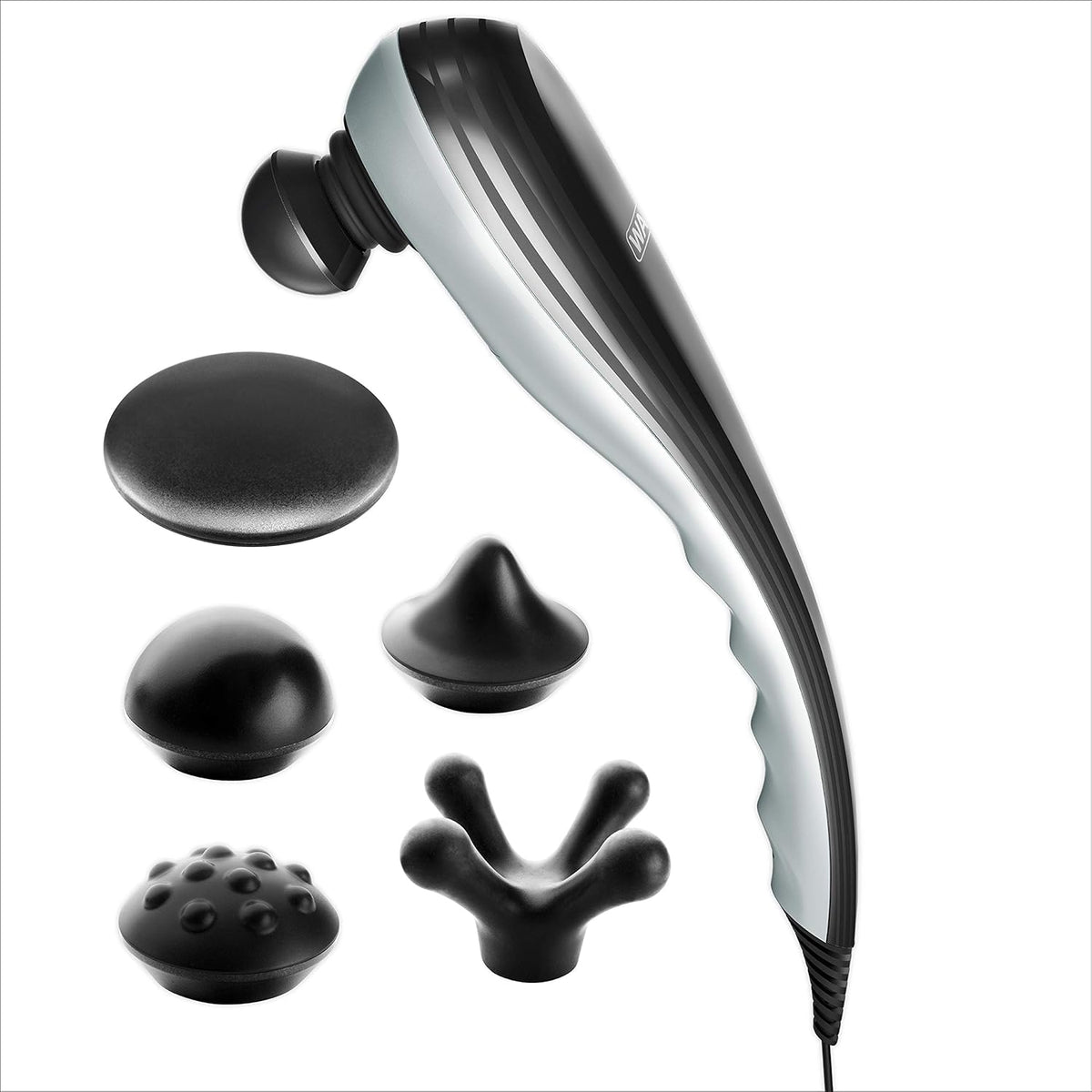 Percussion Handheld Massager with 5 Attachment Heads and Storage Case S850366