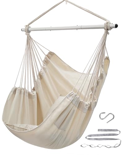 Hammock Chair Swing with Anti-Slip Steel Spread Bar and 2 Cushions V840