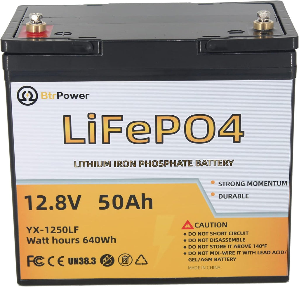 12V 50AH LiFePO4 Battery with Built-in 50A BMS G983