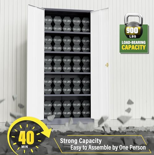 Black Metal Storage Cabinet with 2 Doors and 4 Adjustable Shelves G22260
