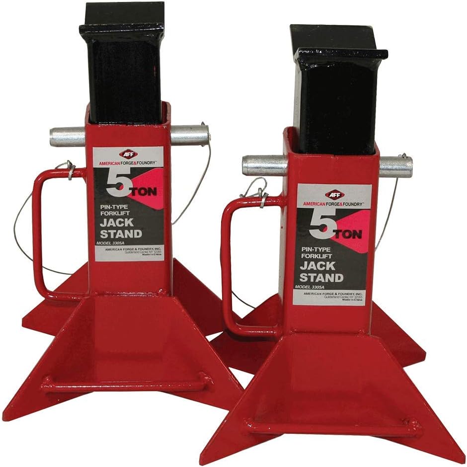 Heavy Duty Pin Type Jack Stands, 5 Ton Capacity, 1 Pair I573246