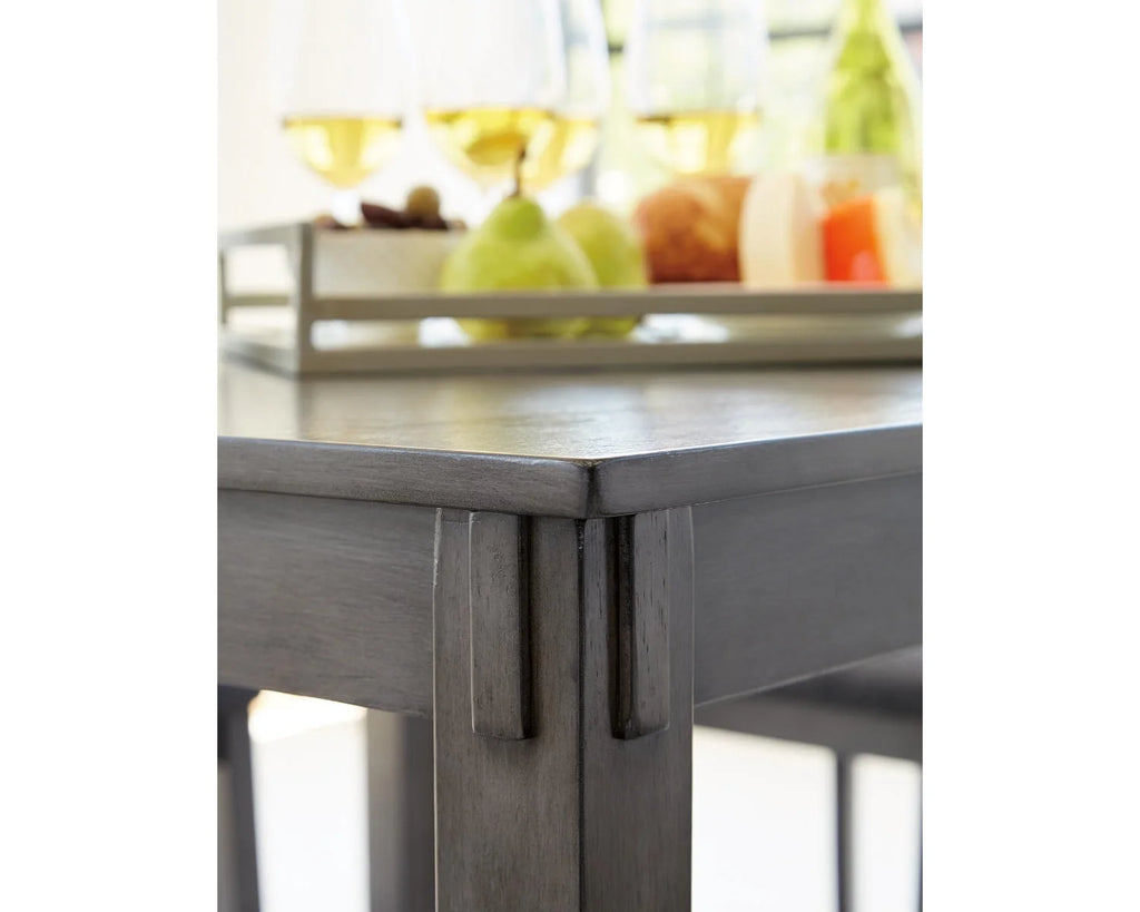 Counter Height Dining Table and Bar Stools Set of 5 Gray S606455