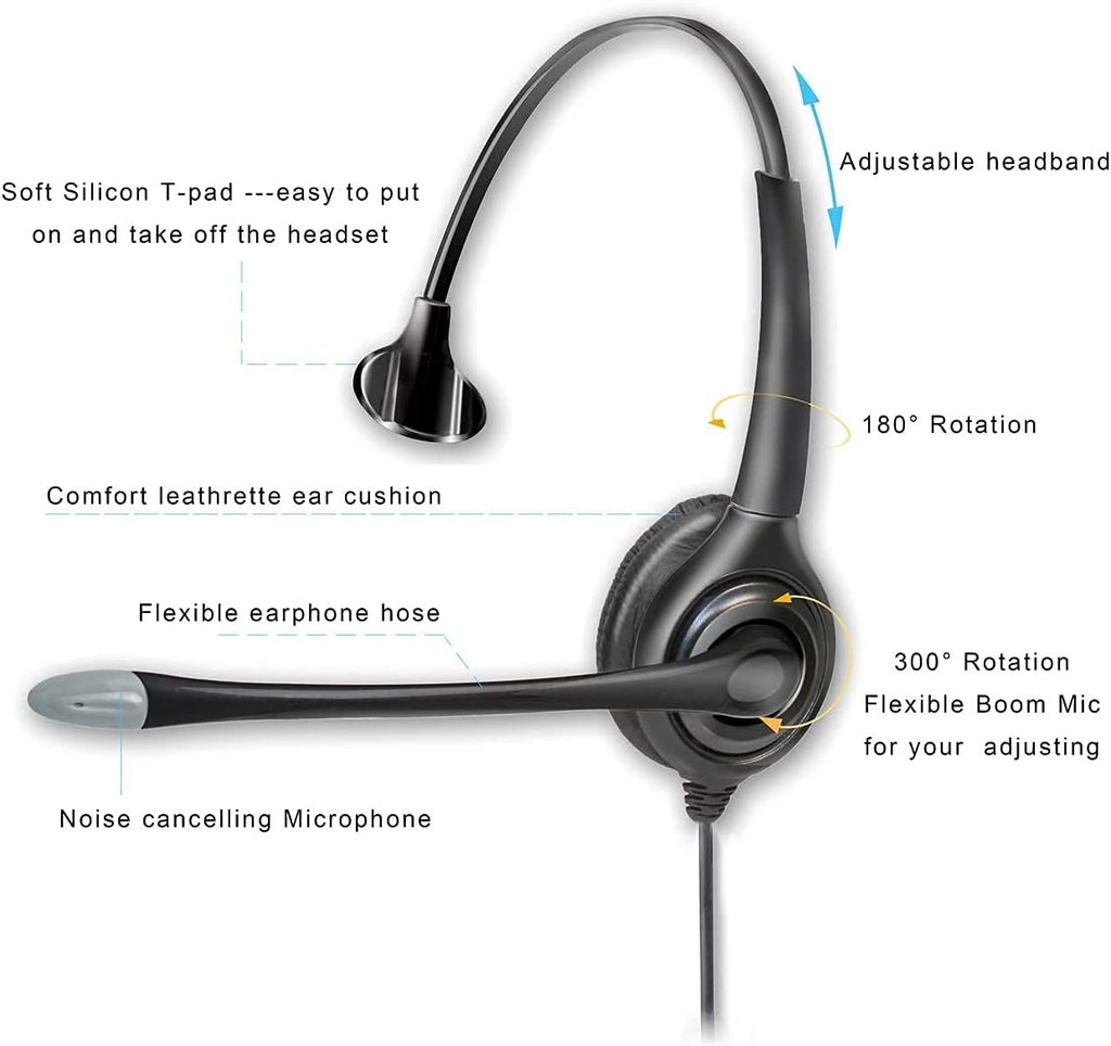 Corded Monaural USB Headset with Noise Cancelling Microphone X637831
