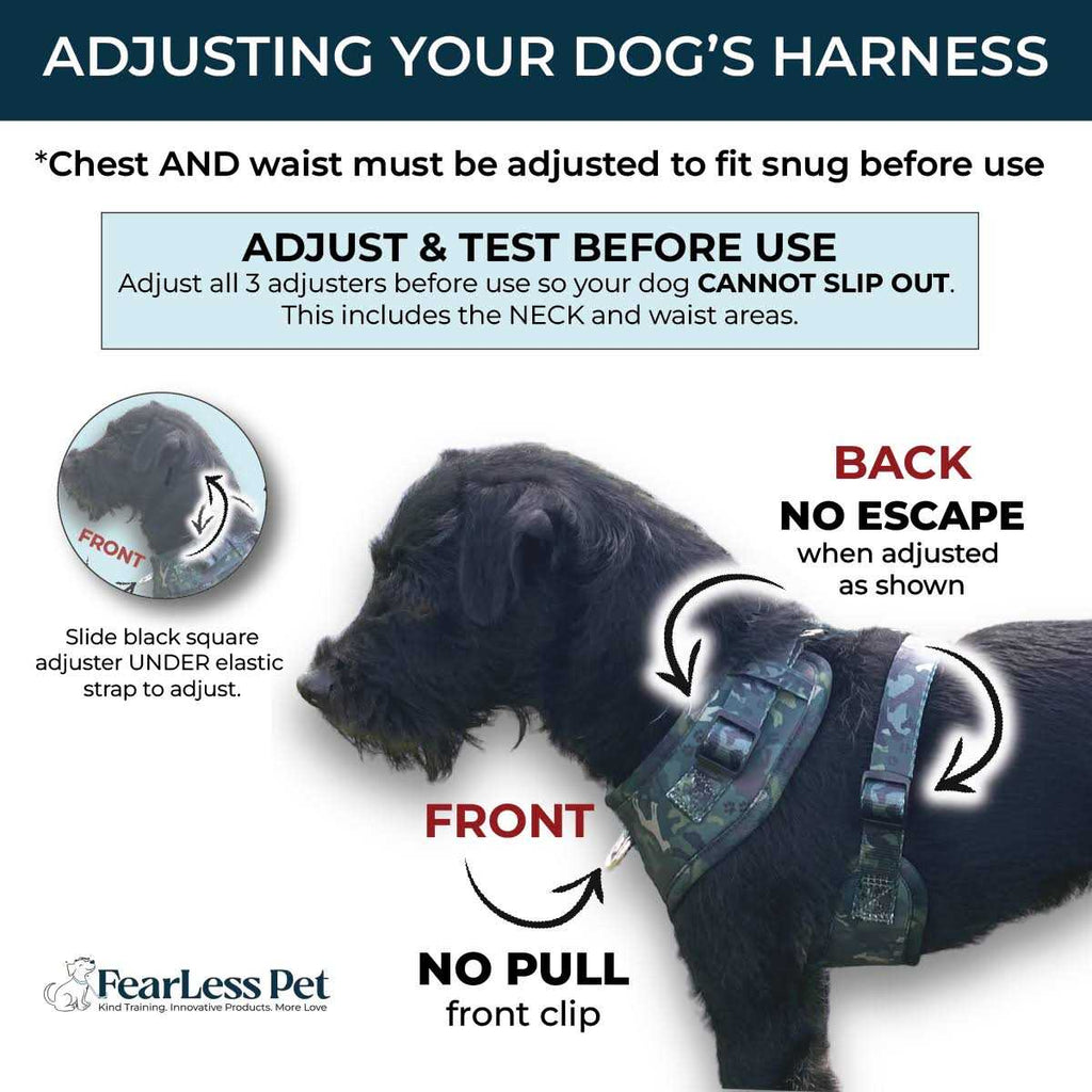 Adjustable No Pull No Escape Neoprene Dog Harness B476599