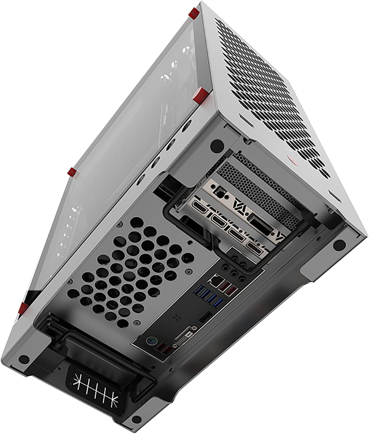 Aluminum Grey Mid Tower PC Case with Tempered Glass Window H607