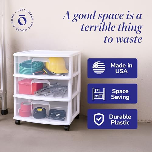3-Tier Clear Plastic Storage Organizer Cart with Wheels V24507