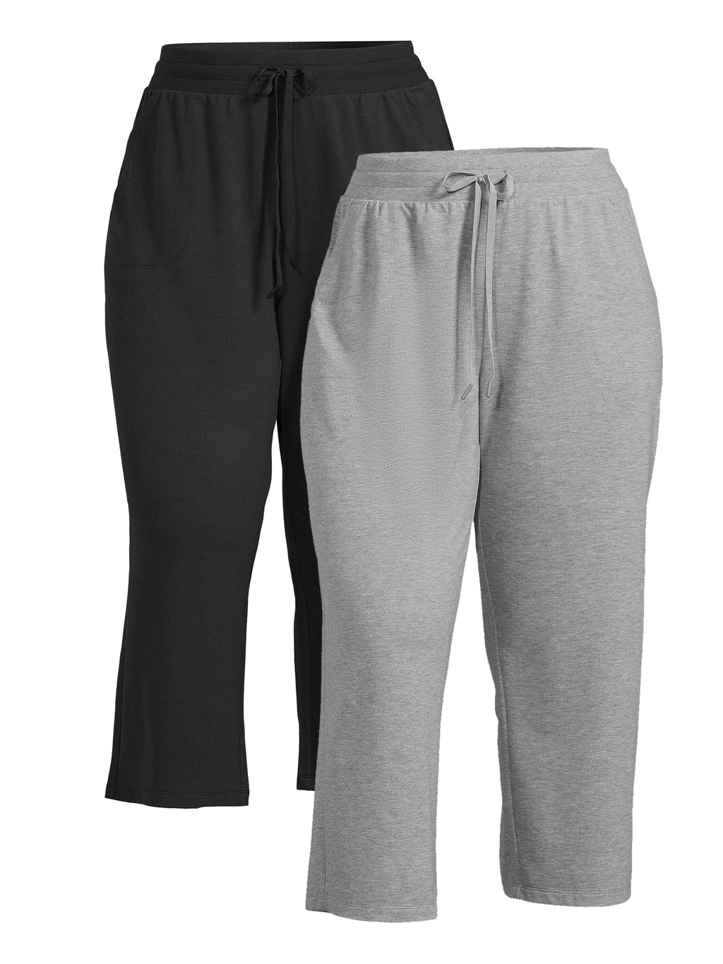 Women's Pull-On Wide Leg Capri Pants, 2-Pack Z4154