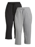 Women's Pull-On Wide Leg Capri Pants, 2-Pack Z4154