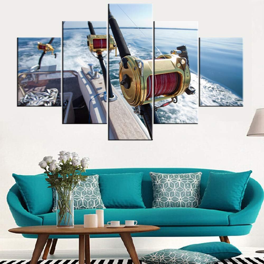 5 Piece Canvas Giclee Framed Wall Art (50''W x 24''H) U614