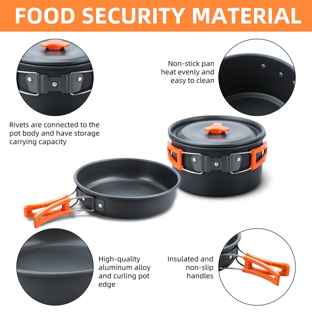 16pcs Camping Cookware Set with Pot and Pan L37503