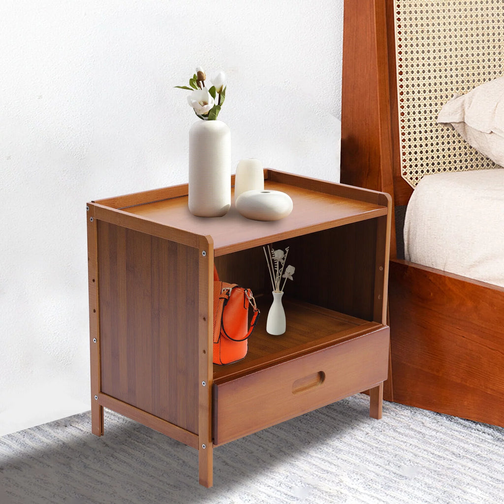 Bamboo Nightstand with Drawer X4674