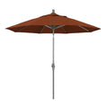 9 ft. Grey Aluminum Market Patio Umbrella with Collar Tilt Crank Lift B6375