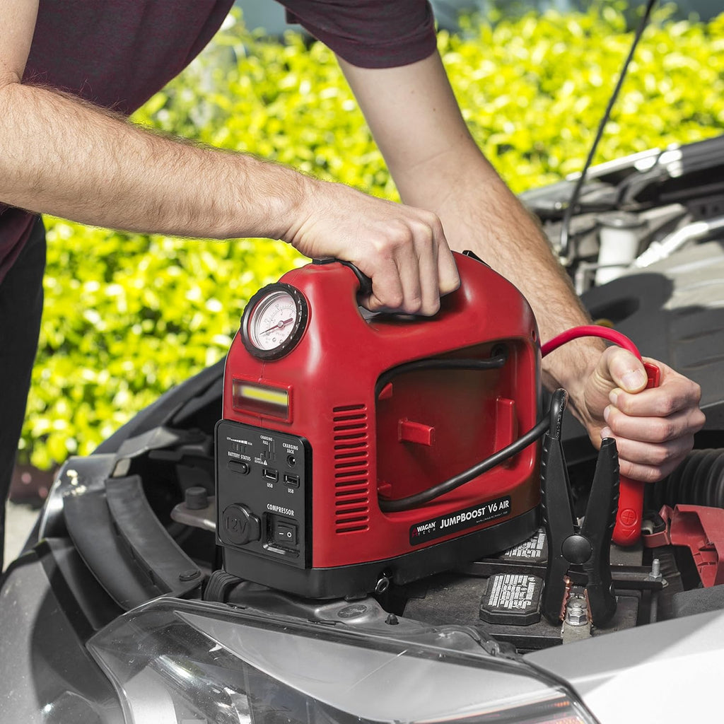 Battery Jump Starter Portable Power Supply, Air Compressor, Battery Bank and Tire Inflator E889