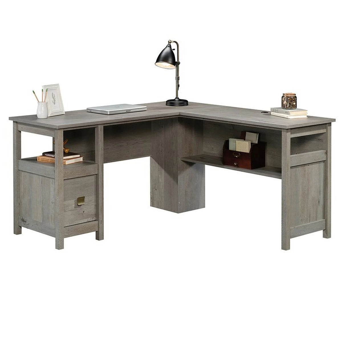 L-shaped Farmhouse Engineered Wood Writing Desk L761