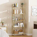 5-Tier Gold Bookshelf with Metal Frame F235