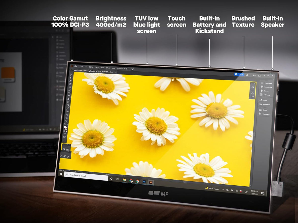15.6" OLED Touchscreen Monitor FHD 1080P with Dual Speaker and Battery R481
