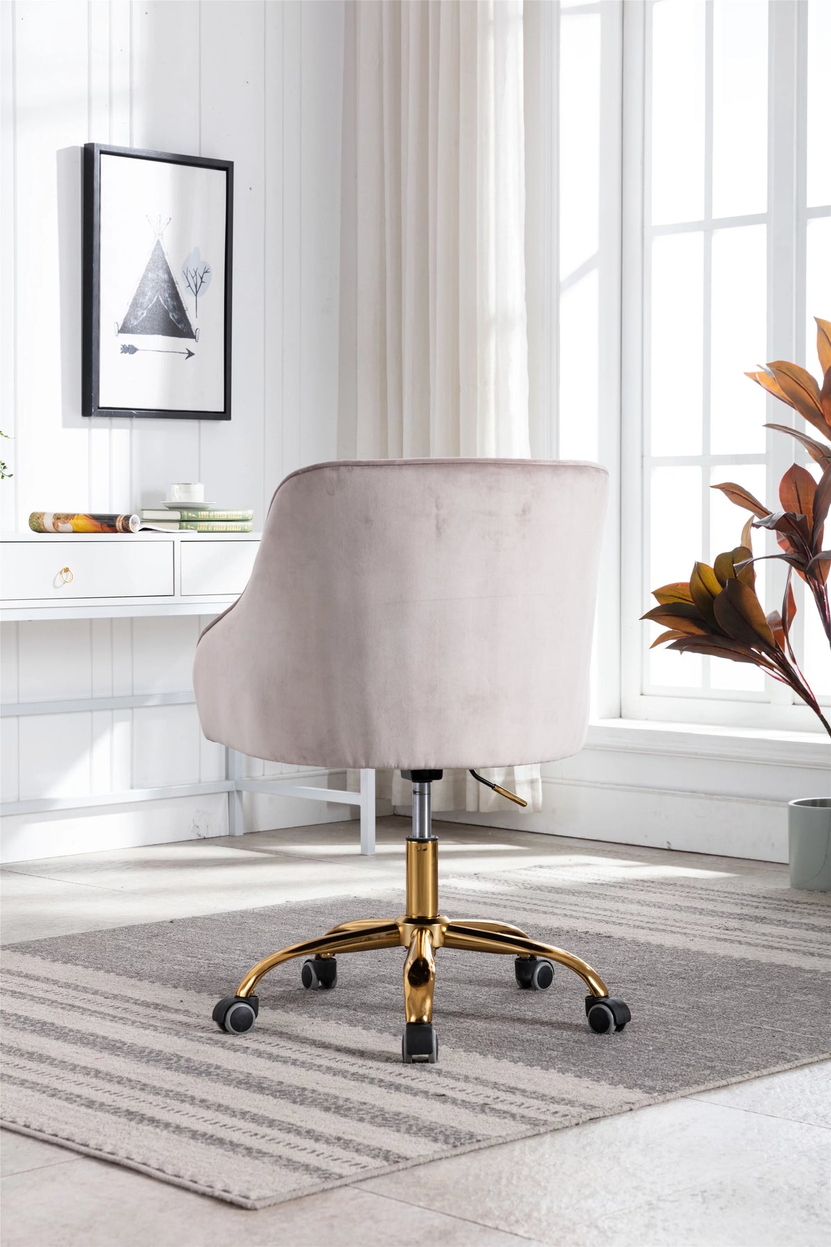 Gray Ergonomic Swivel Chair with Armrests A2173